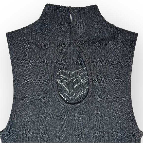 VTG 1990's Cache Women Stretch Knit Sleeveless Silver Sequin Top Size Medium - Picture 9 of 12
